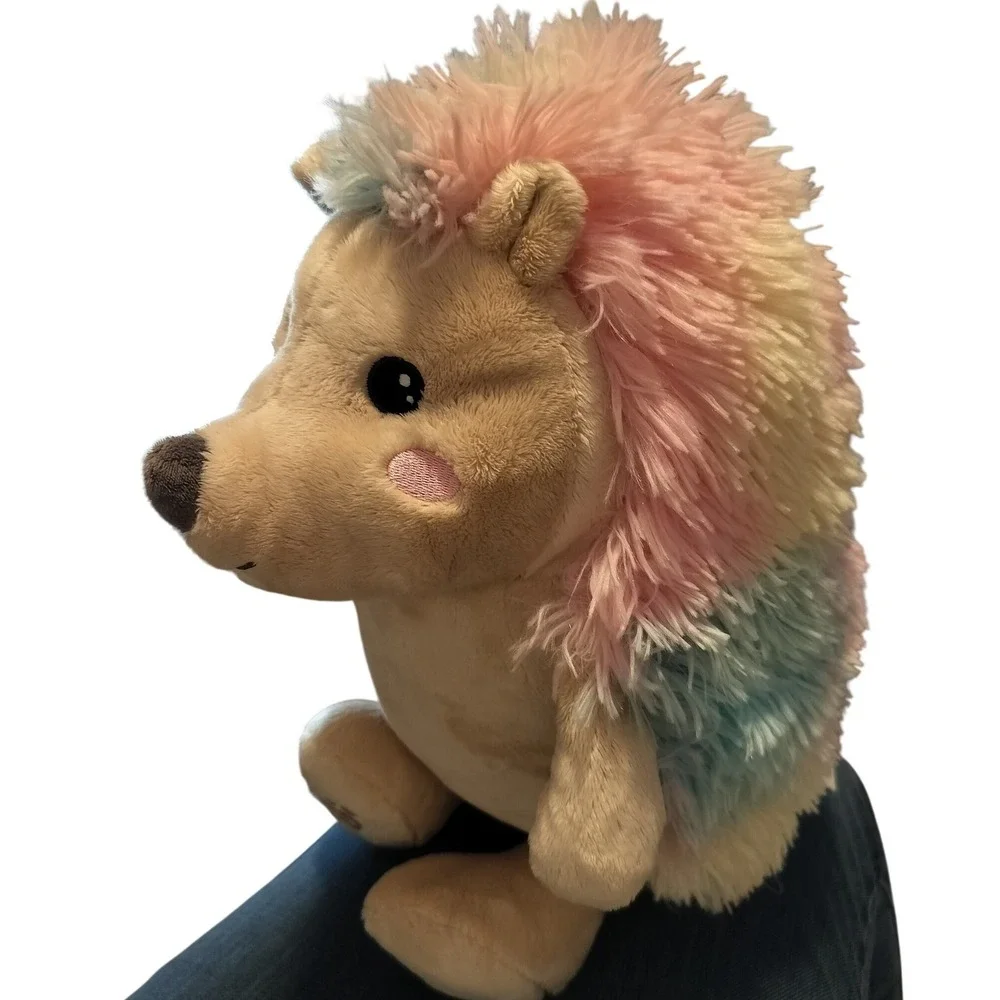 Build-A-Bear Cool‎ Quills Hedgehog 16 in Embroidered Pink Cheeks, Tie Dye Fur